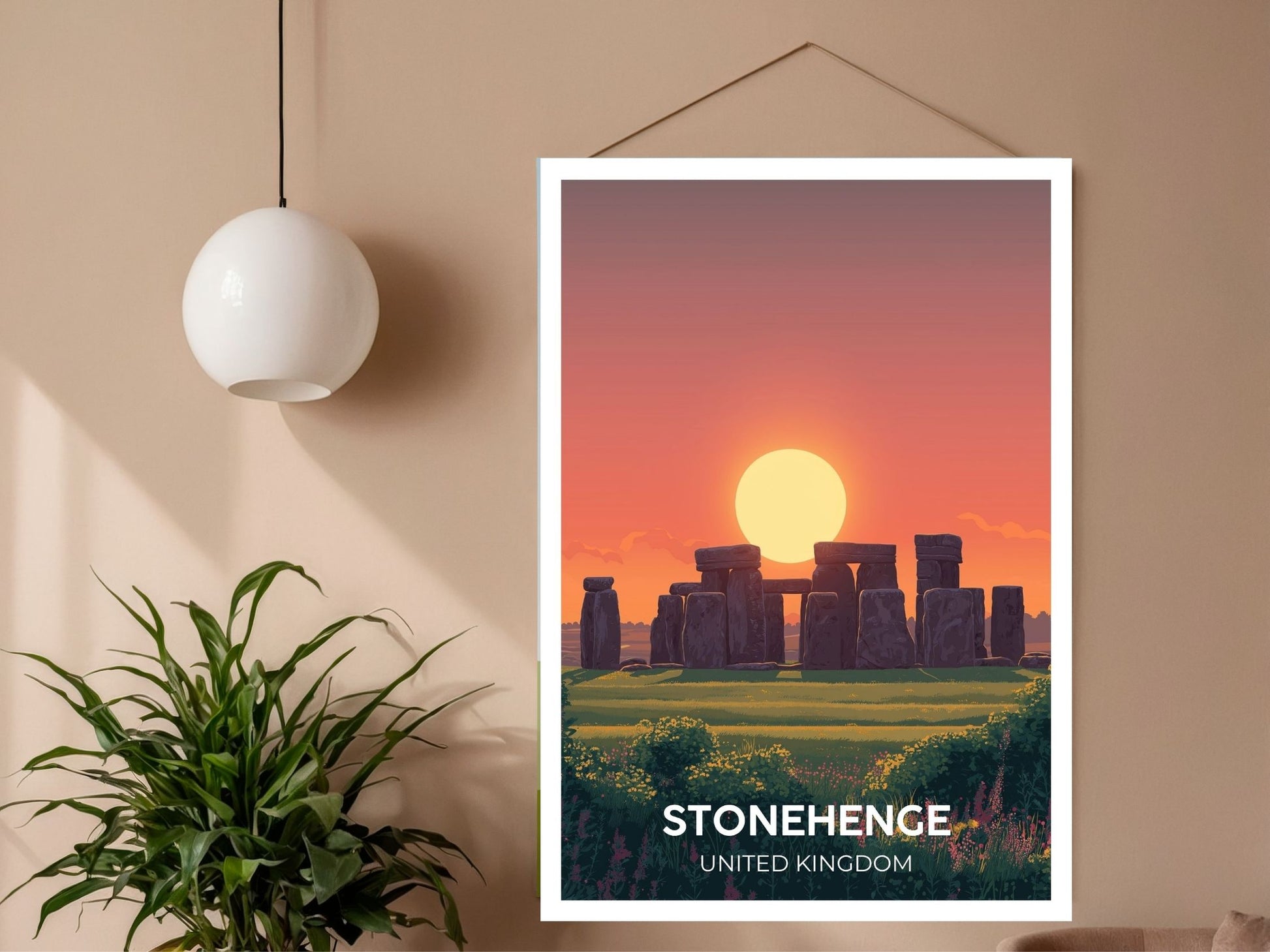 Close-up of Stonehenge United Kingdom travel poster matte texture – Atlas Prints