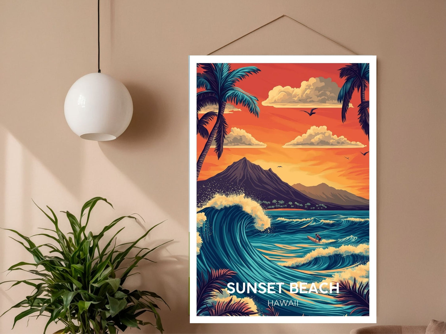 Close-up of Sunset Beach  travel poster matte texture – Atlas Prints