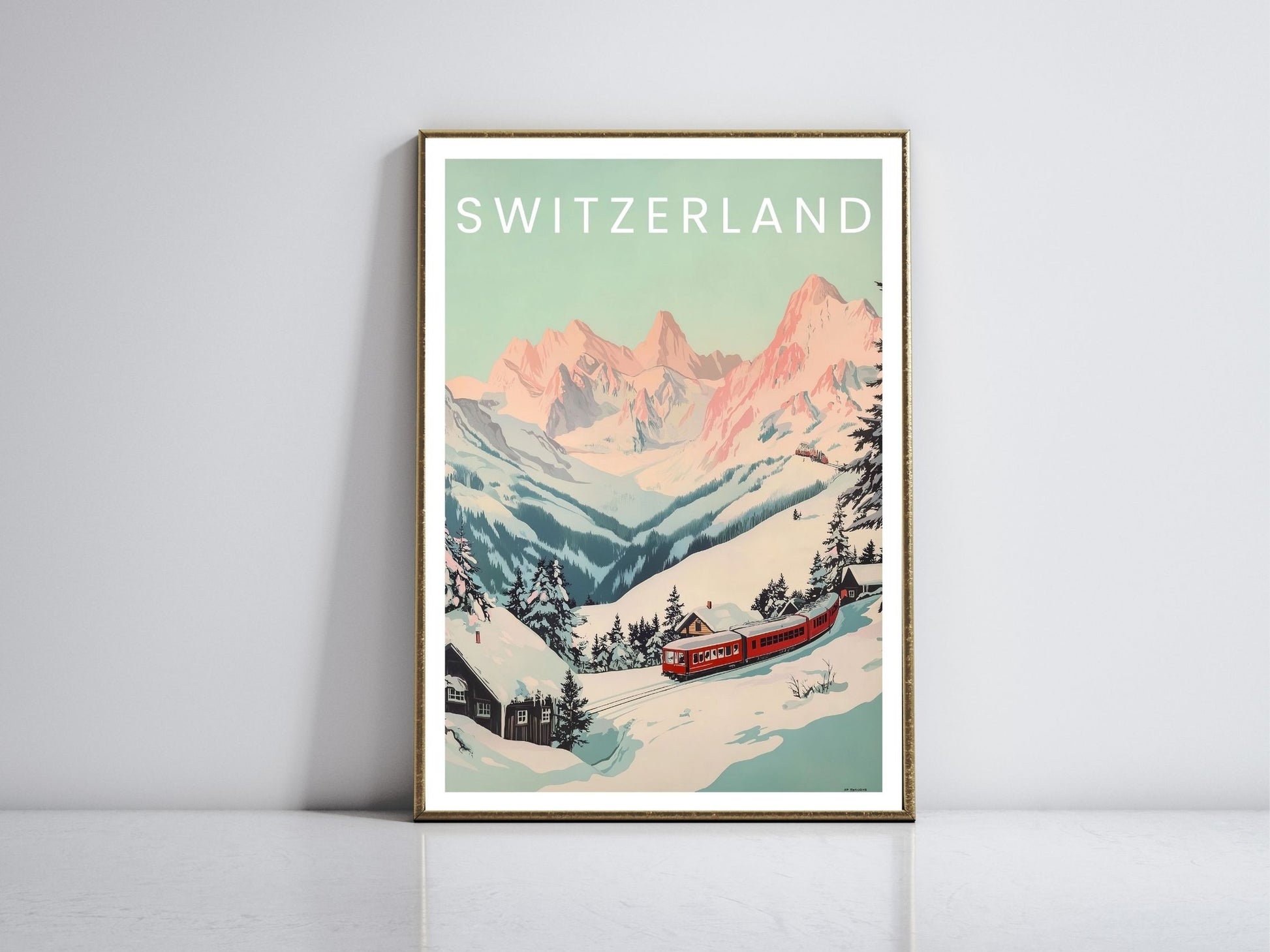 Switzerland framed vintage travel poster – Atlas Prints