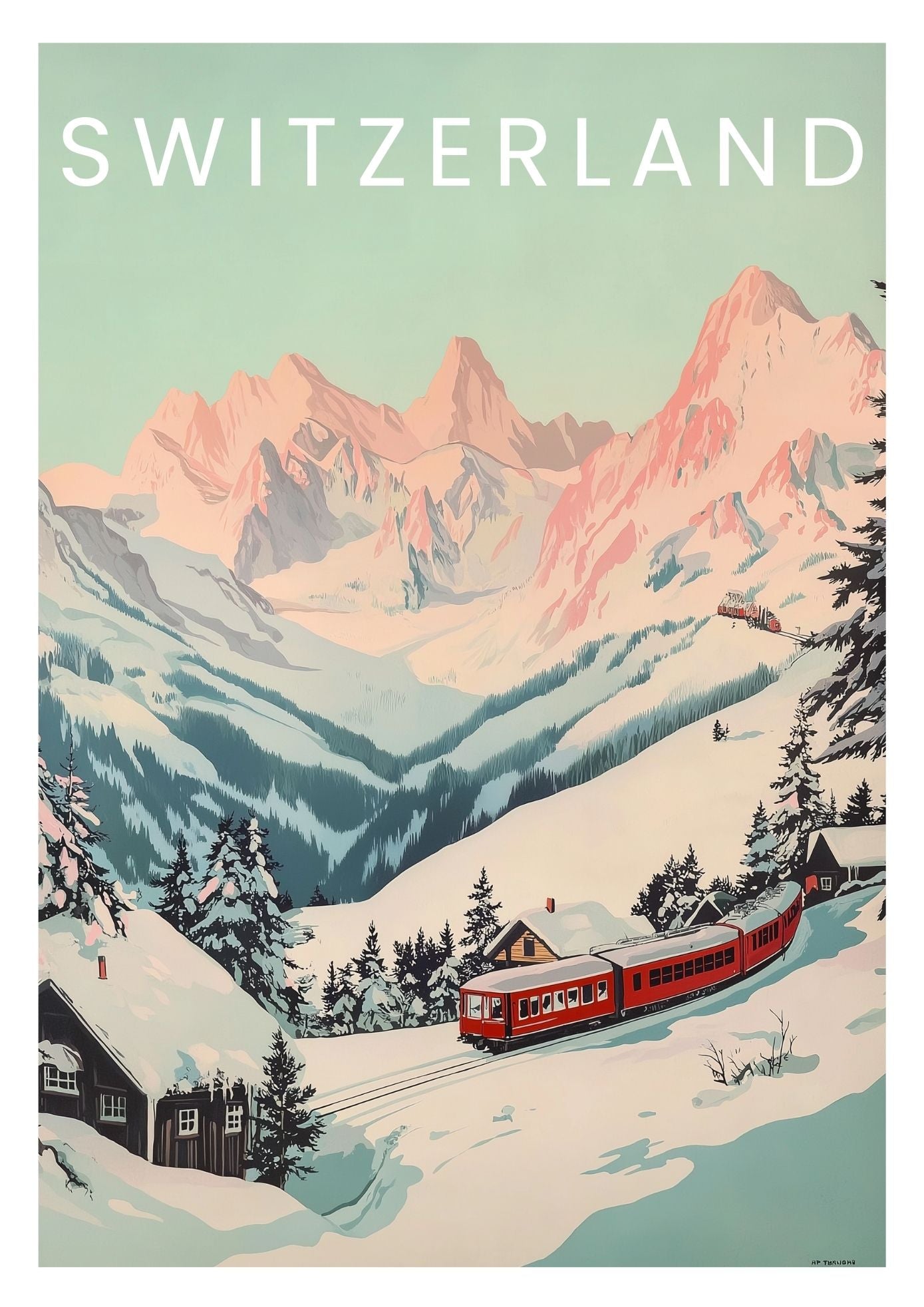 Vintage Switzerland travel poster wall art print – Atlas Prints