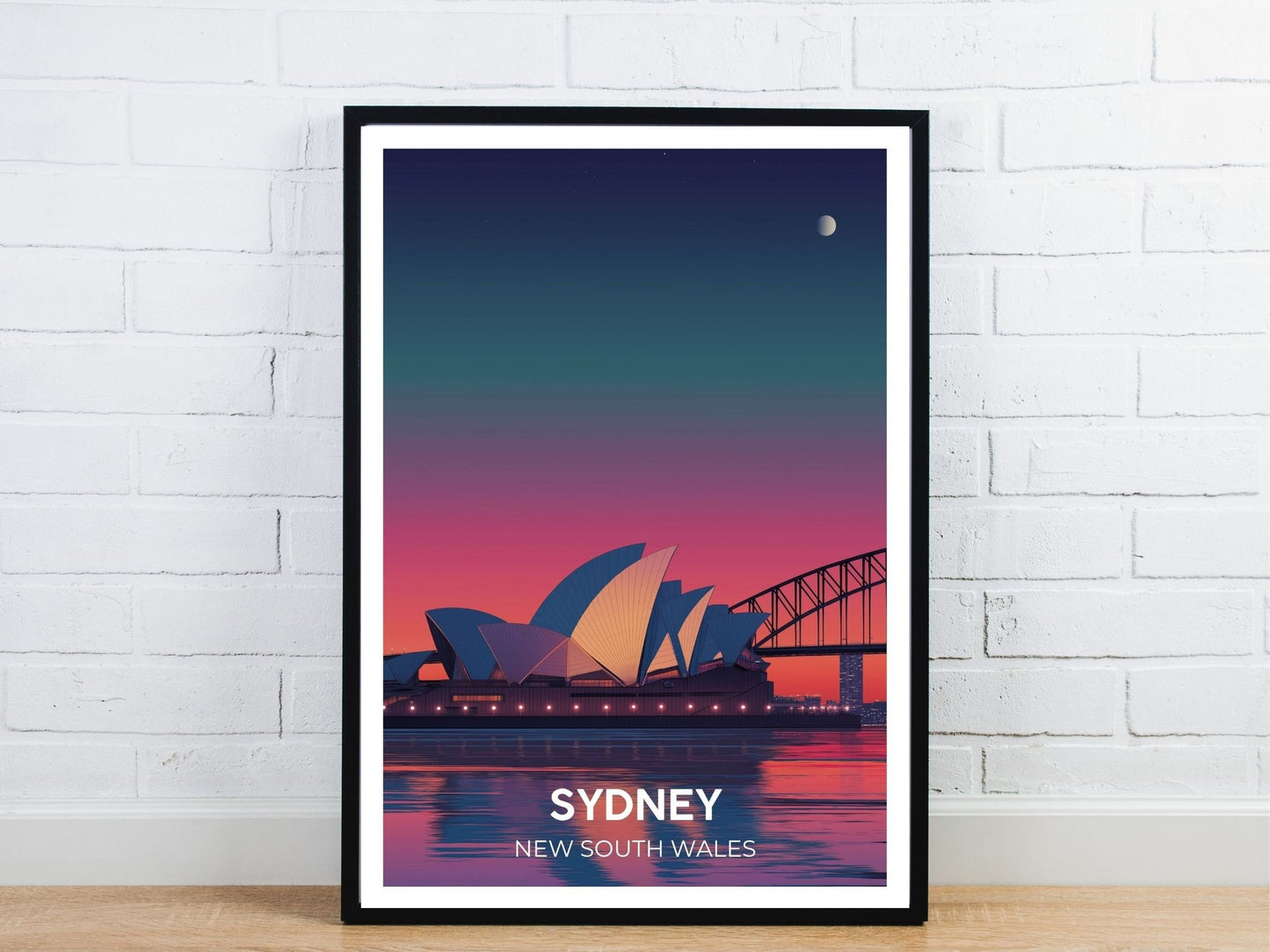 Minimal Sydney Australia travel art poster – Atlas Prints