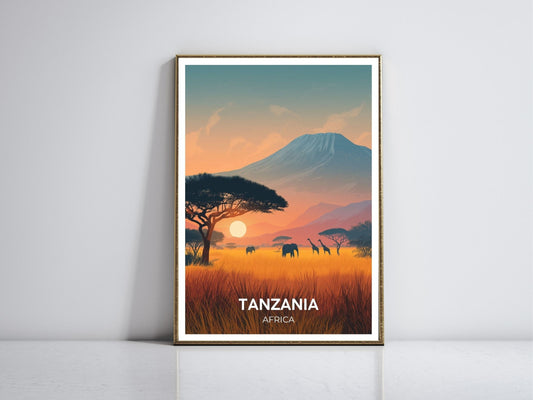 Tanzania Africa framed vintage travel poster – Atlas Prints