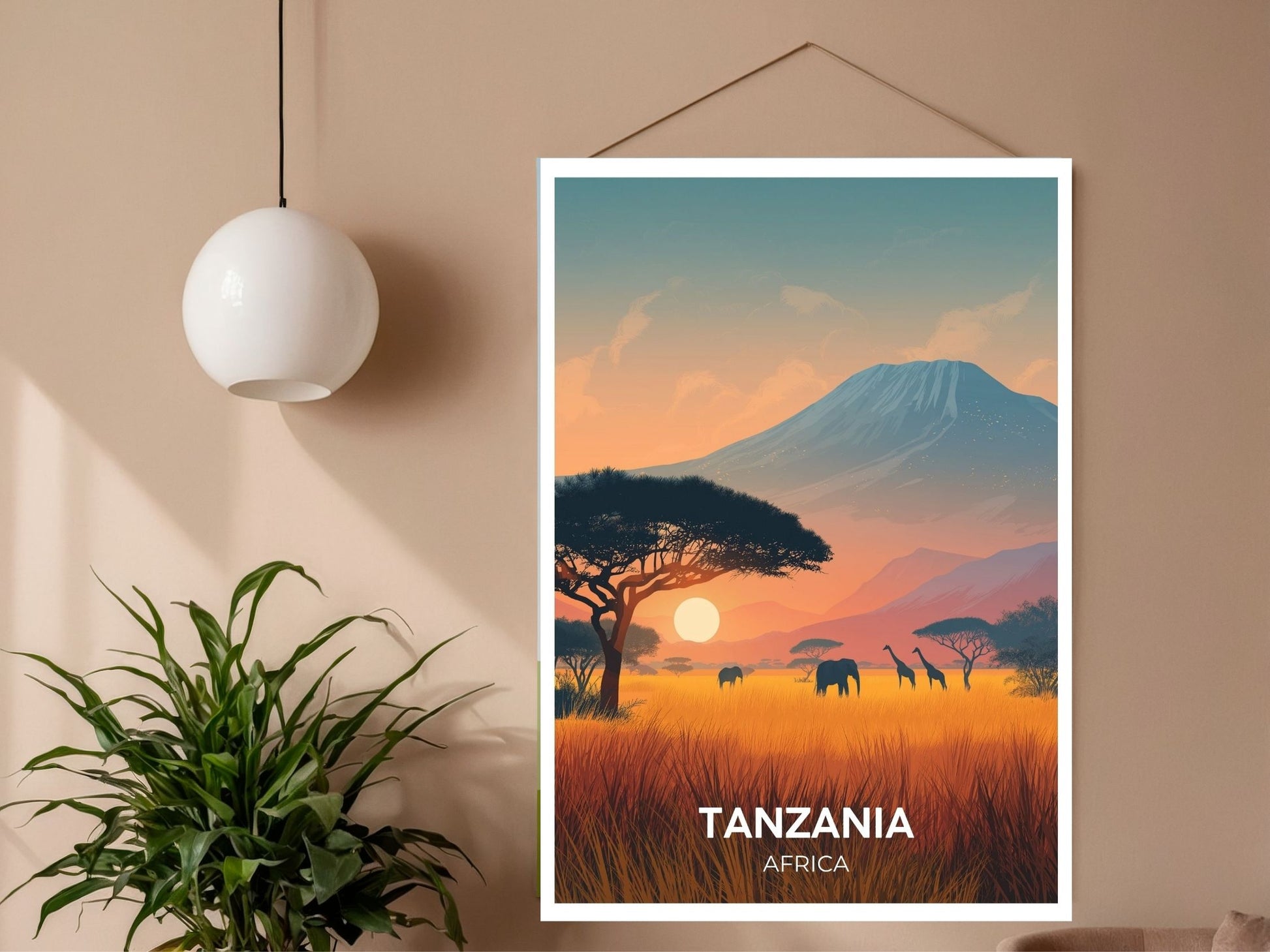 Close-up of Tanzania Africa travel poster matte texture – Atlas Prints