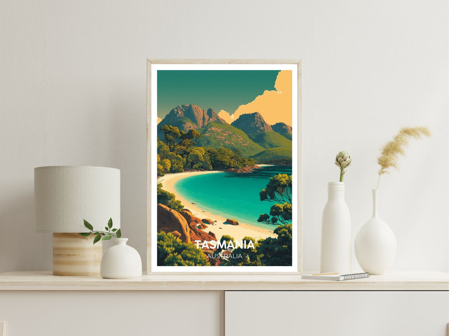 Tasmania Australia wall art print displayed in bedroom – Atlas Prints
