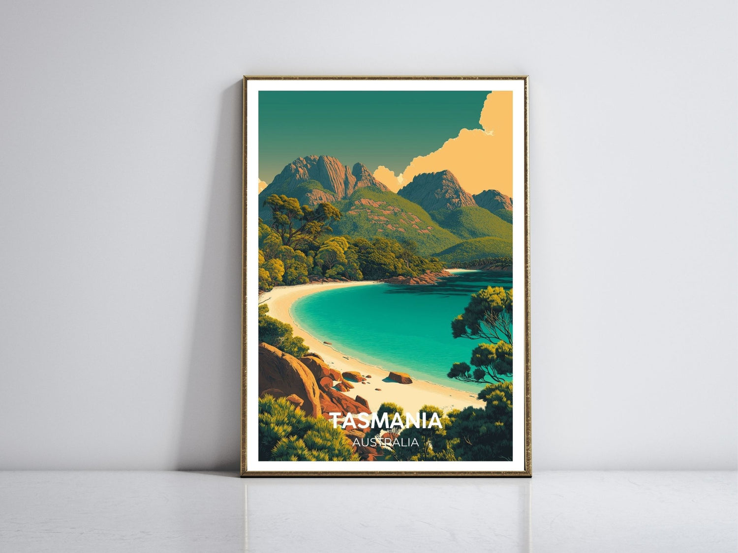 Tasmania Australia framed vintage travel poster – Atlas Prints