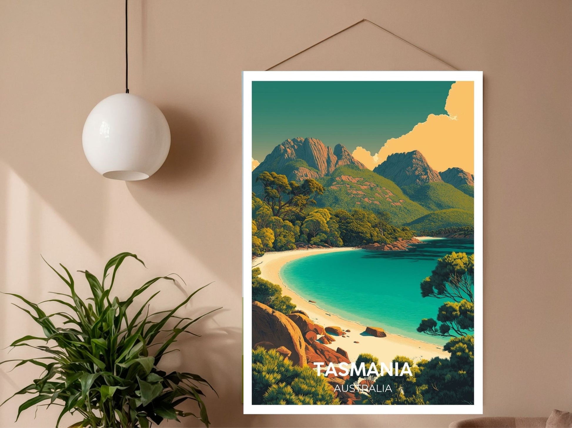 Close-up of Tasmania Australia travel poster matte texture – Atlas Prints