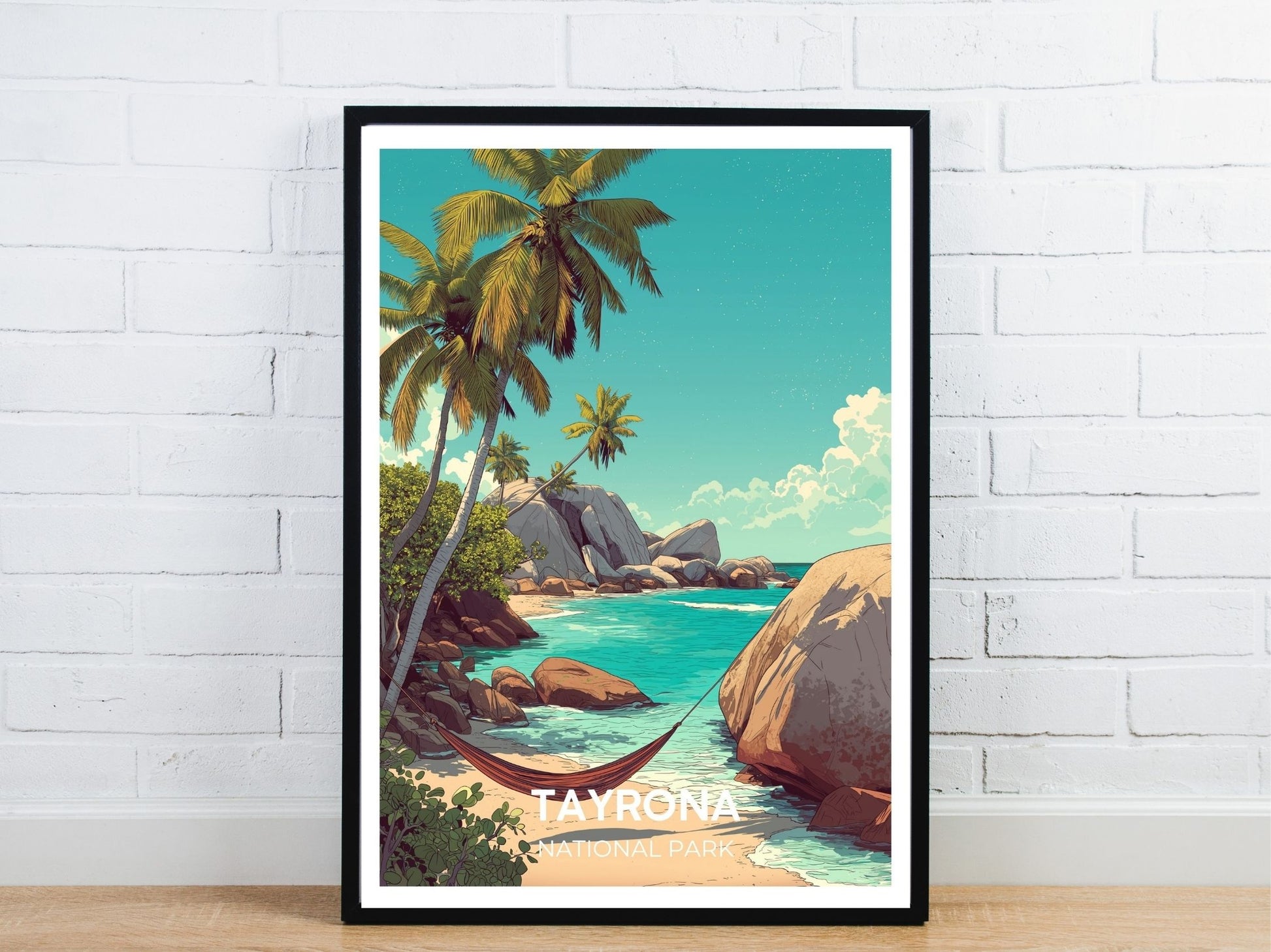 Minimal Tayrona National Park travel art poster – Atlas Prints