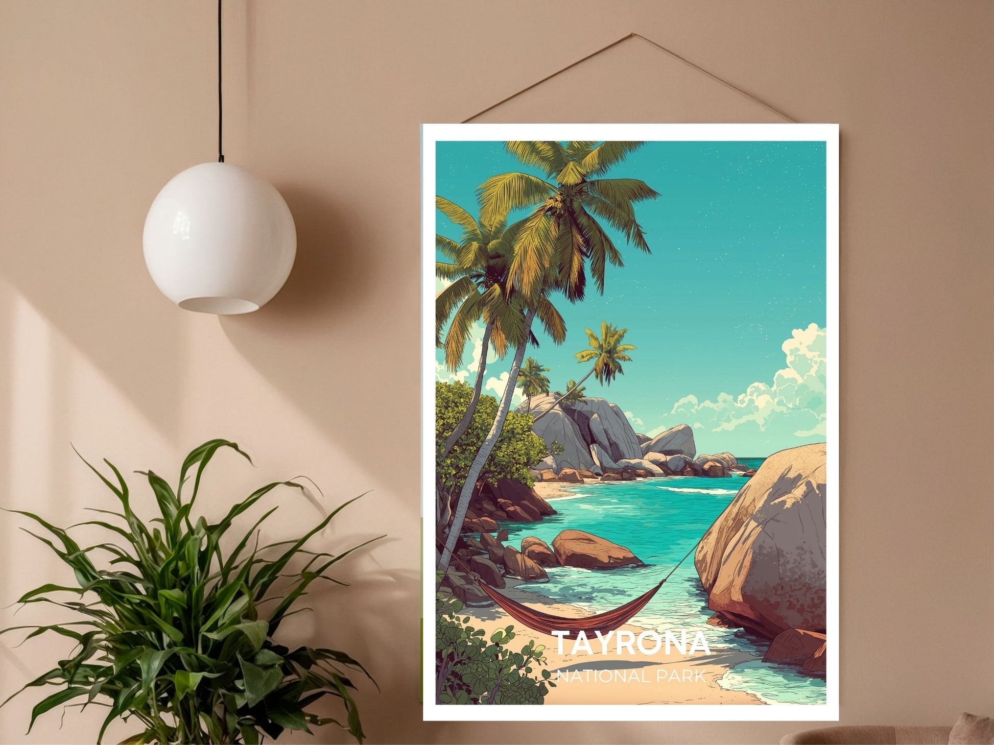 Close-up of Tayrona National Park travel poster matte texture – Atlas Prints