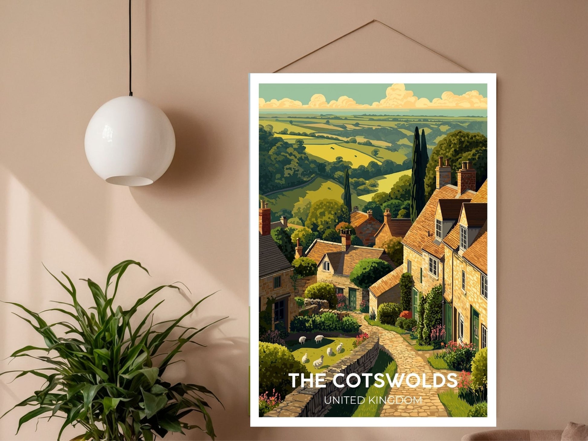 Close-up of The Cotswolds United Kingdom travel poster matte texture – Atlas Prints