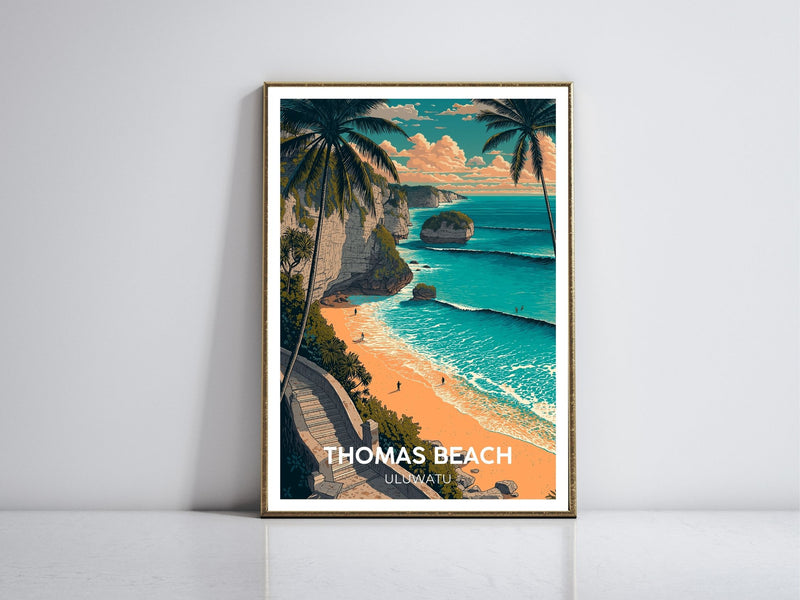 Thomas Beach Uluwatu framed vintage travel poster – Atlas Prints