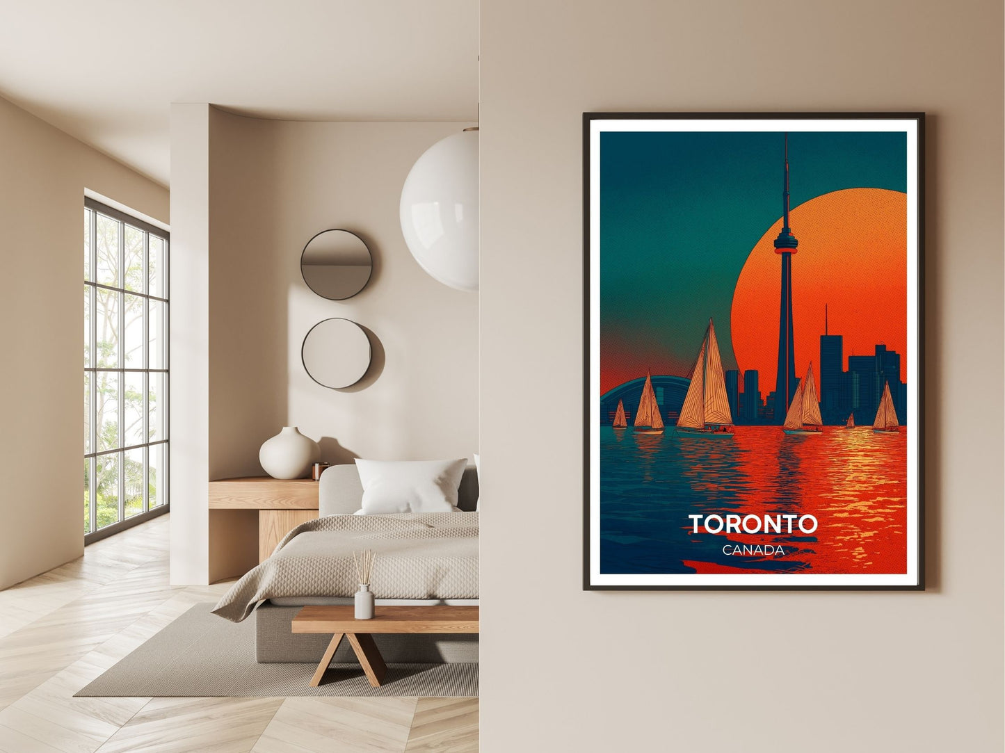 Gallery wall display of Toronto Canada travel poster – Atlas Prints