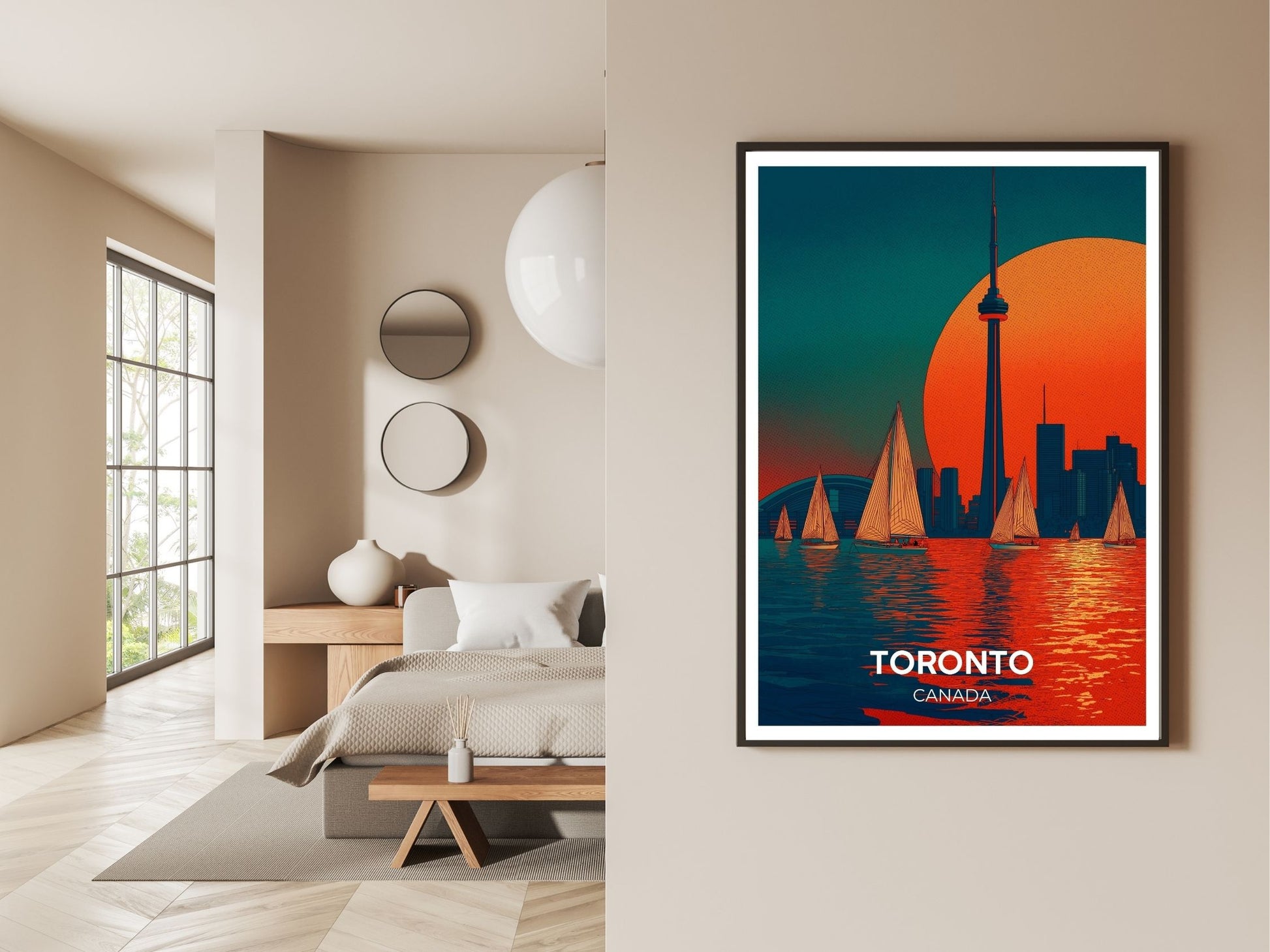 Gallery wall display of Toronto Canada travel poster – Atlas Prints