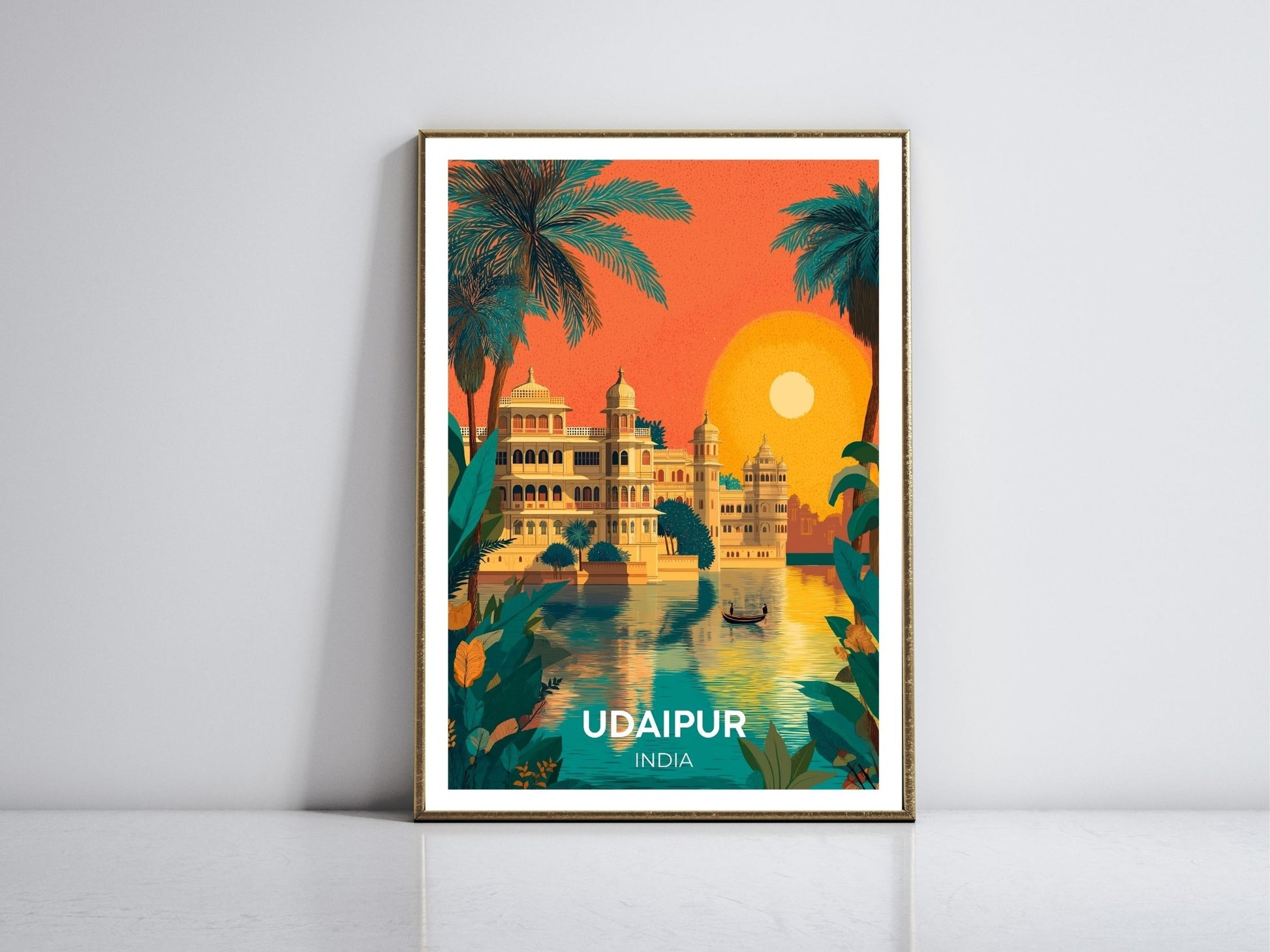 Udaipur India framed vintage travel poster – Atlas Prints