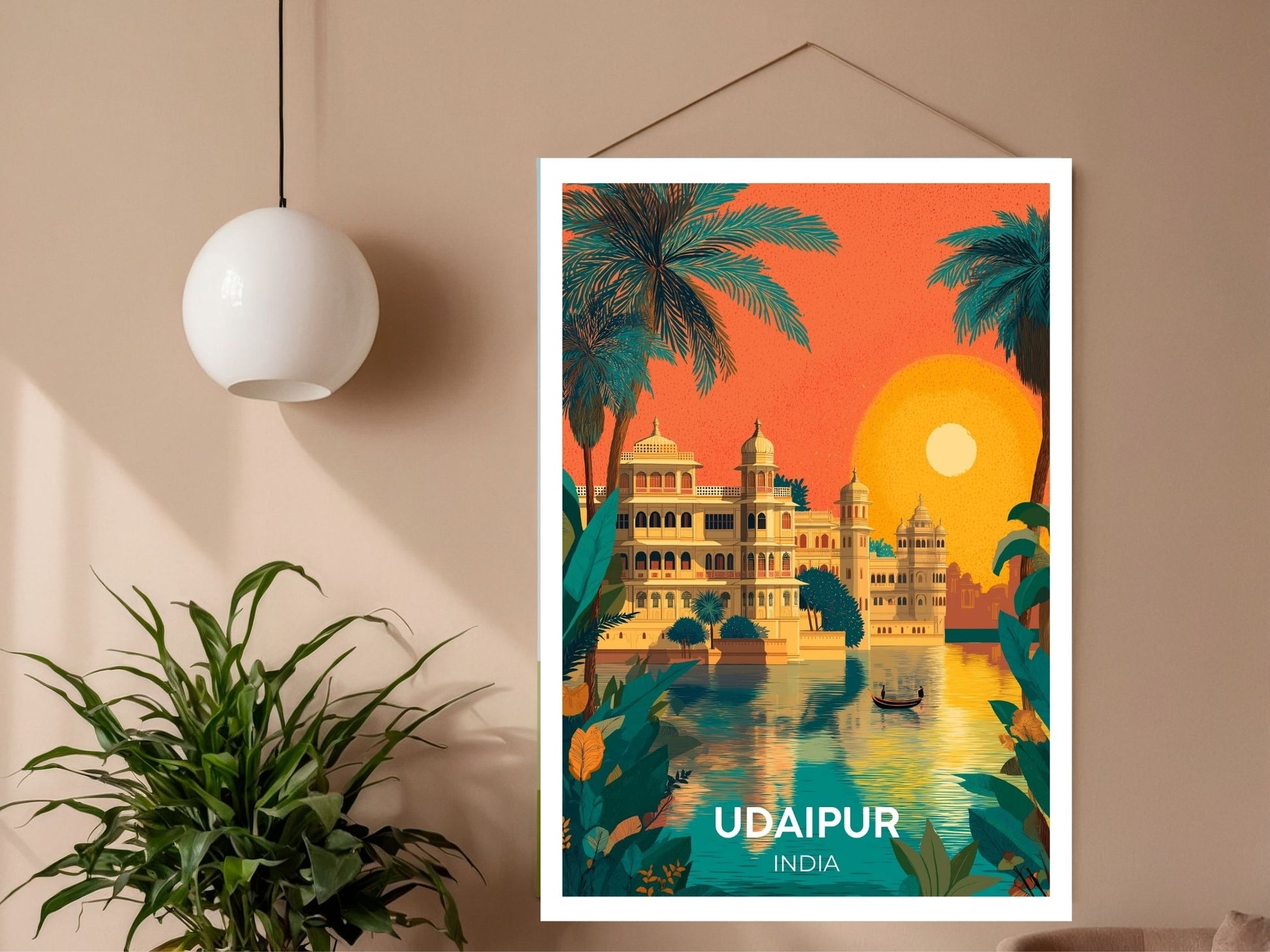 Close-up of Udaipur India travel poster matte texture – Atlas Prints