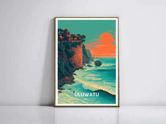 Uluwatu Bali framed vintage travel poster – Atlas Prints