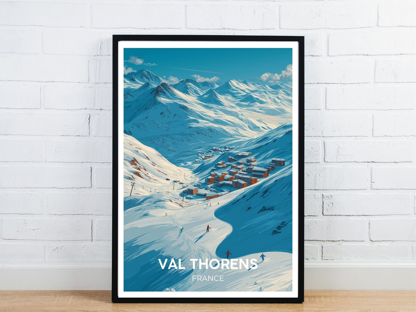 Minimal Val Thorens France travel art poster – Atlas Prints