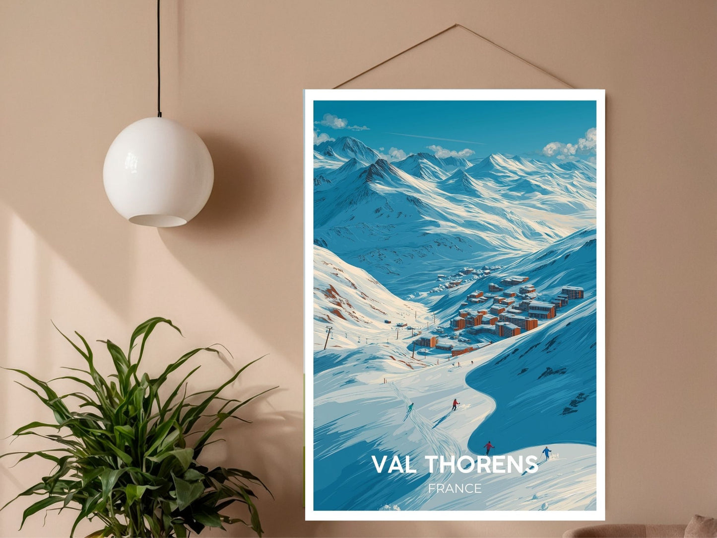 Close-up of Val Thorens France travel poster matte texture – Atlas Prints
