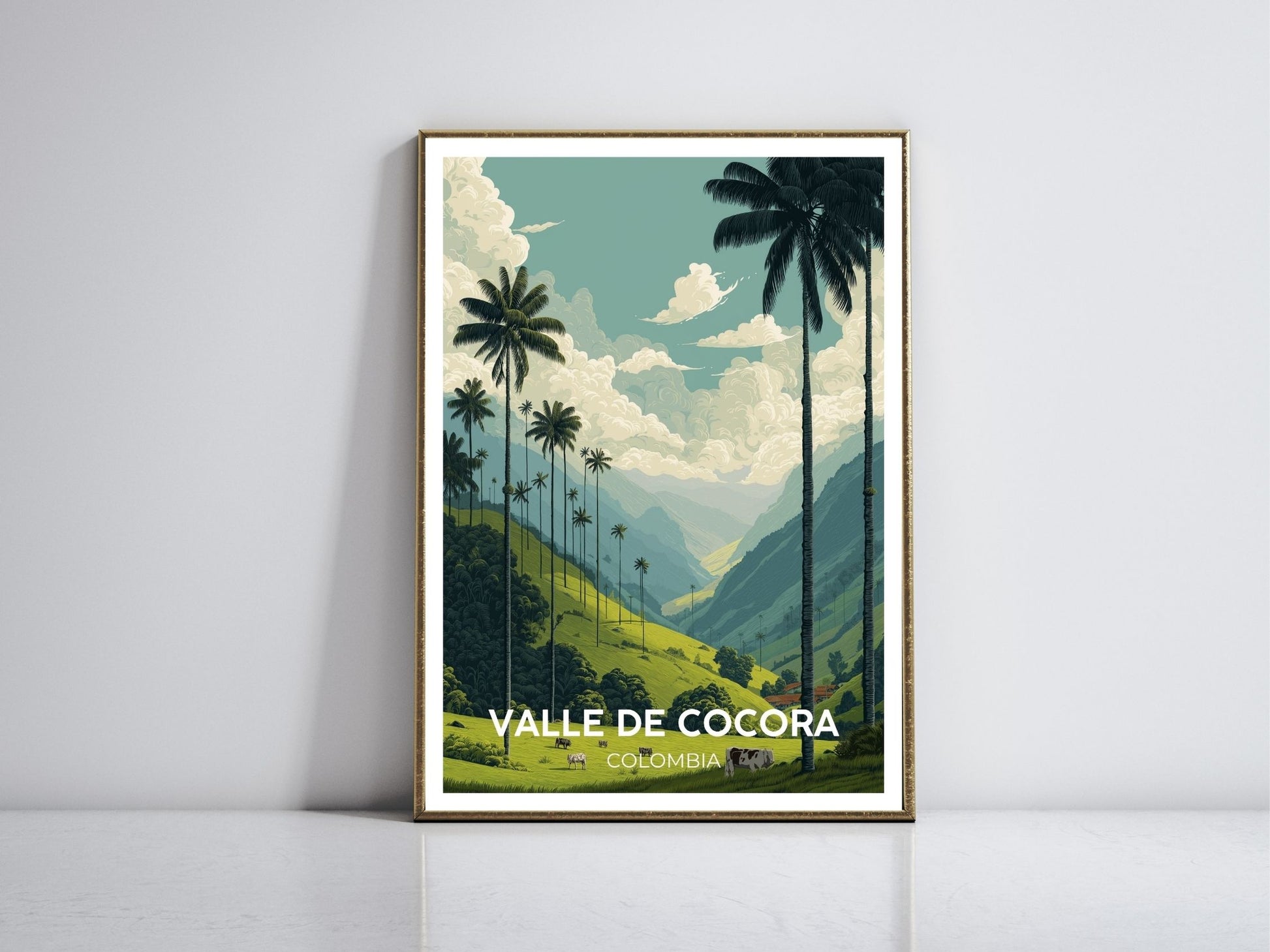 Valle De Cocora Columbia framed vintage travel poster – Atlas Prints