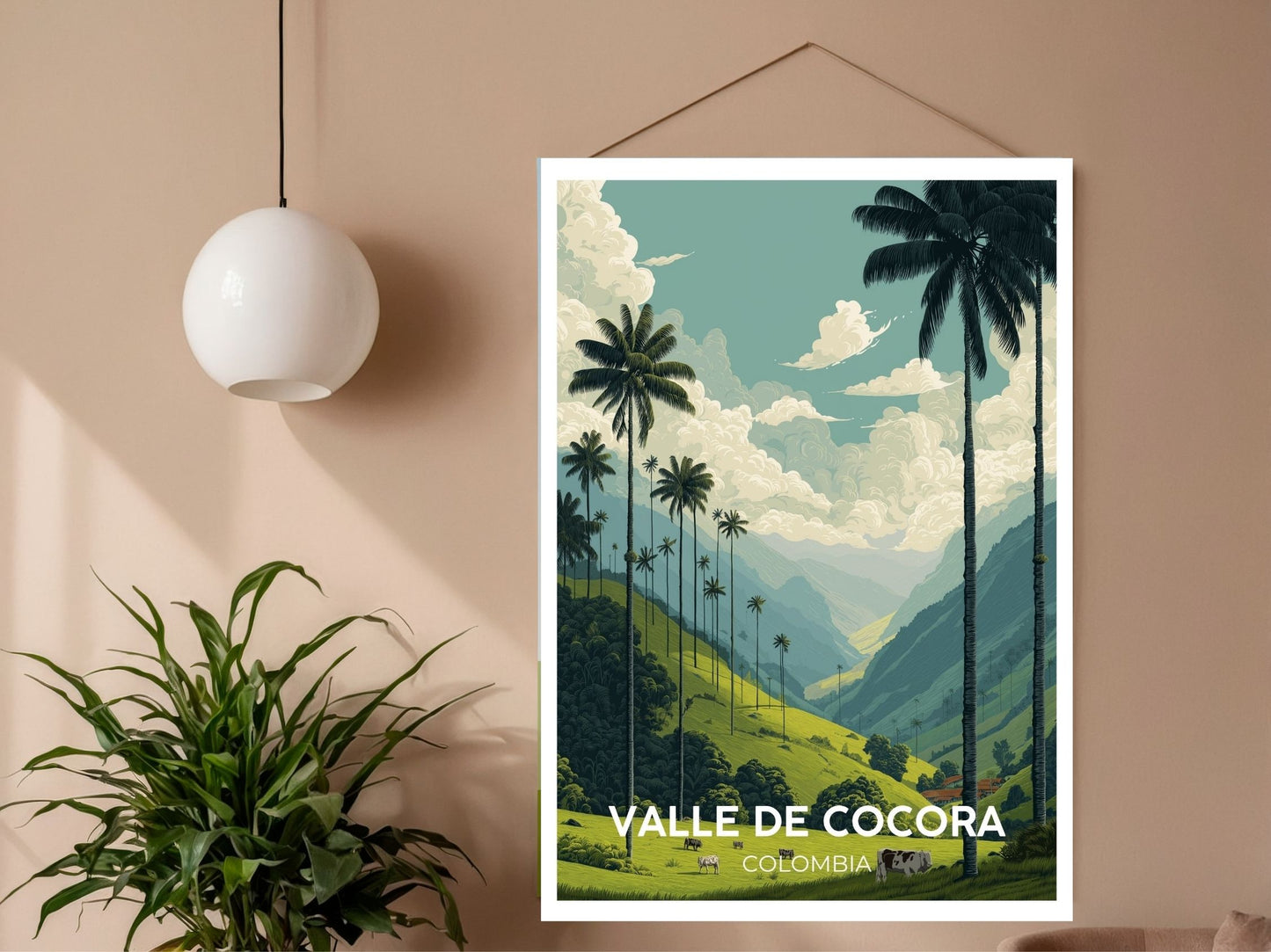 Close-up of Valle De Cocora Columbia travel poster matte texture – Atlas Prints