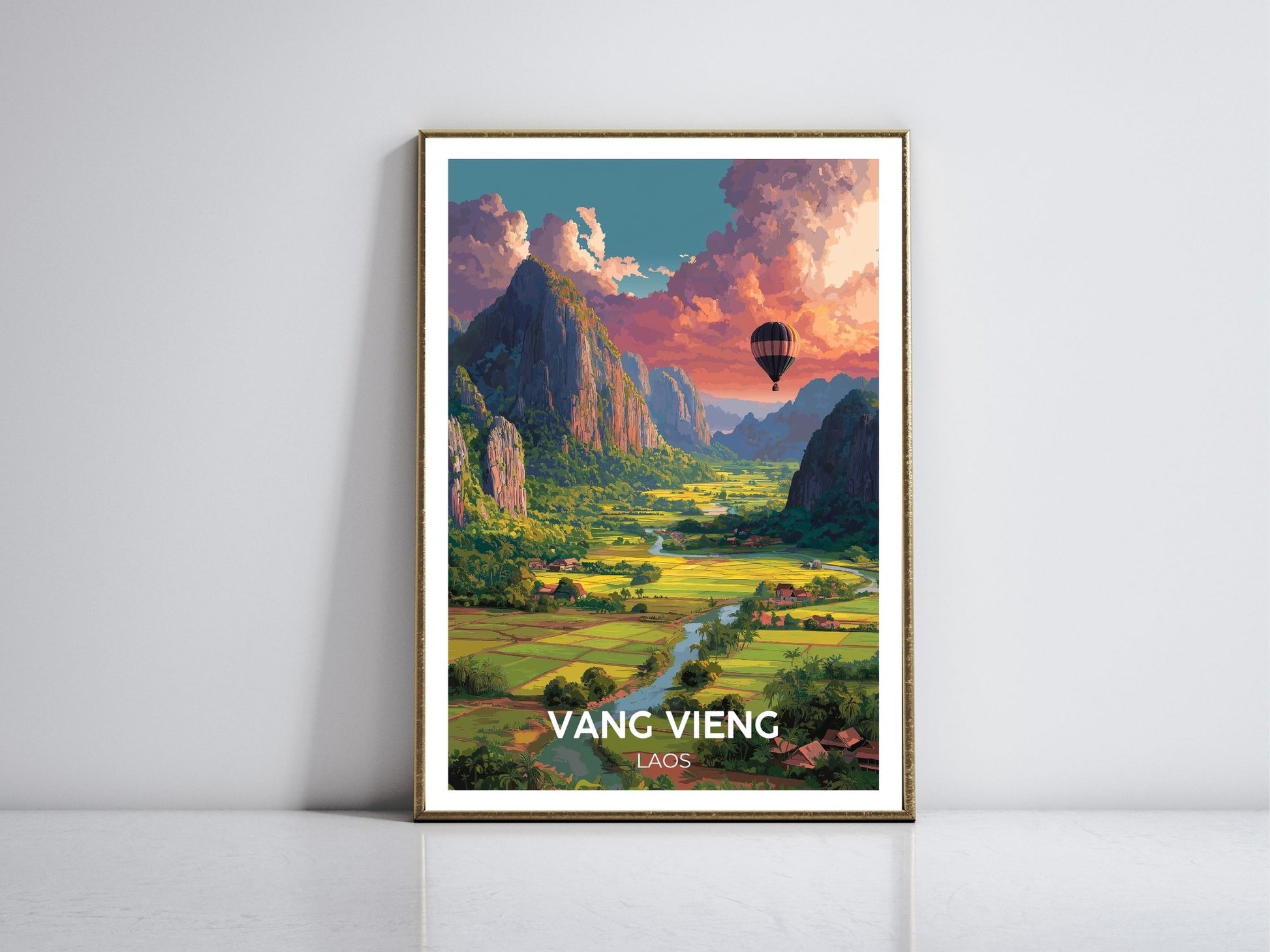 Vang Vieng  framed vintage travel poster – Atlas Prints