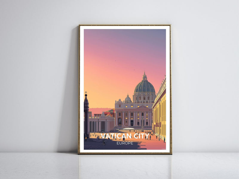 Vatican City framed vintage travel poster – Atlas Prints