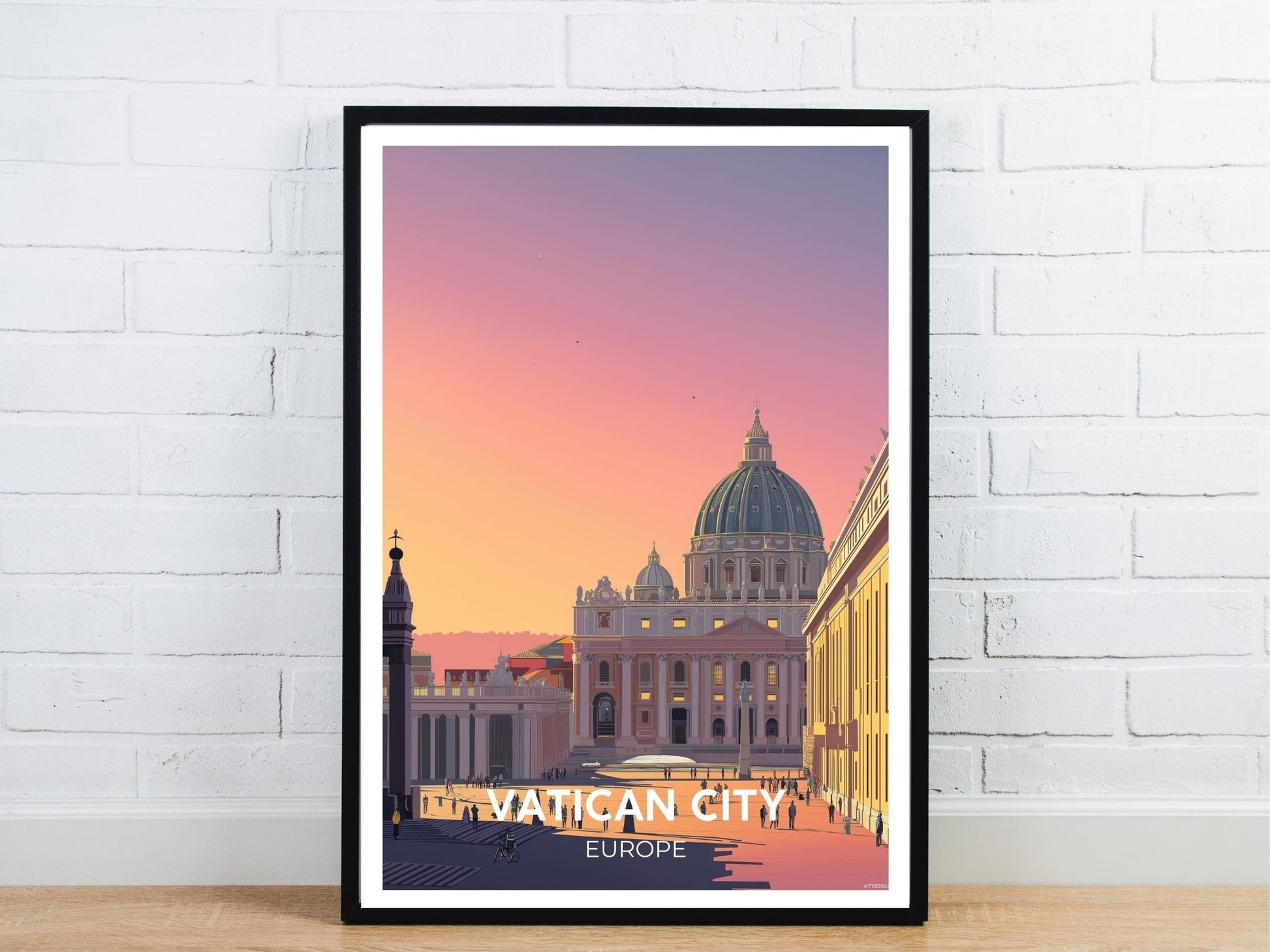 Minimal Vatican City travel art poster – Atlas Prints