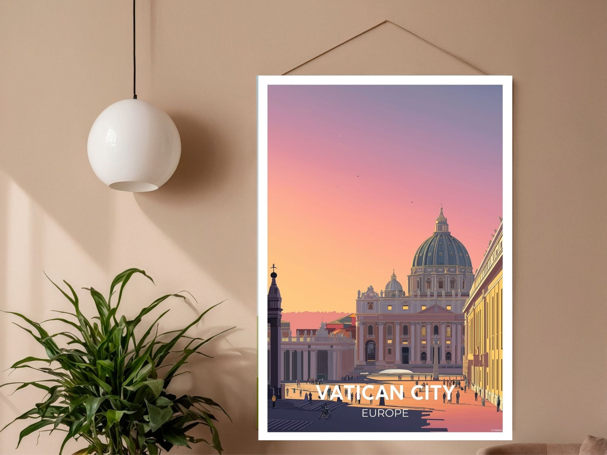 Close-up of Vatican City travel poster matte texture – Atlas Prints