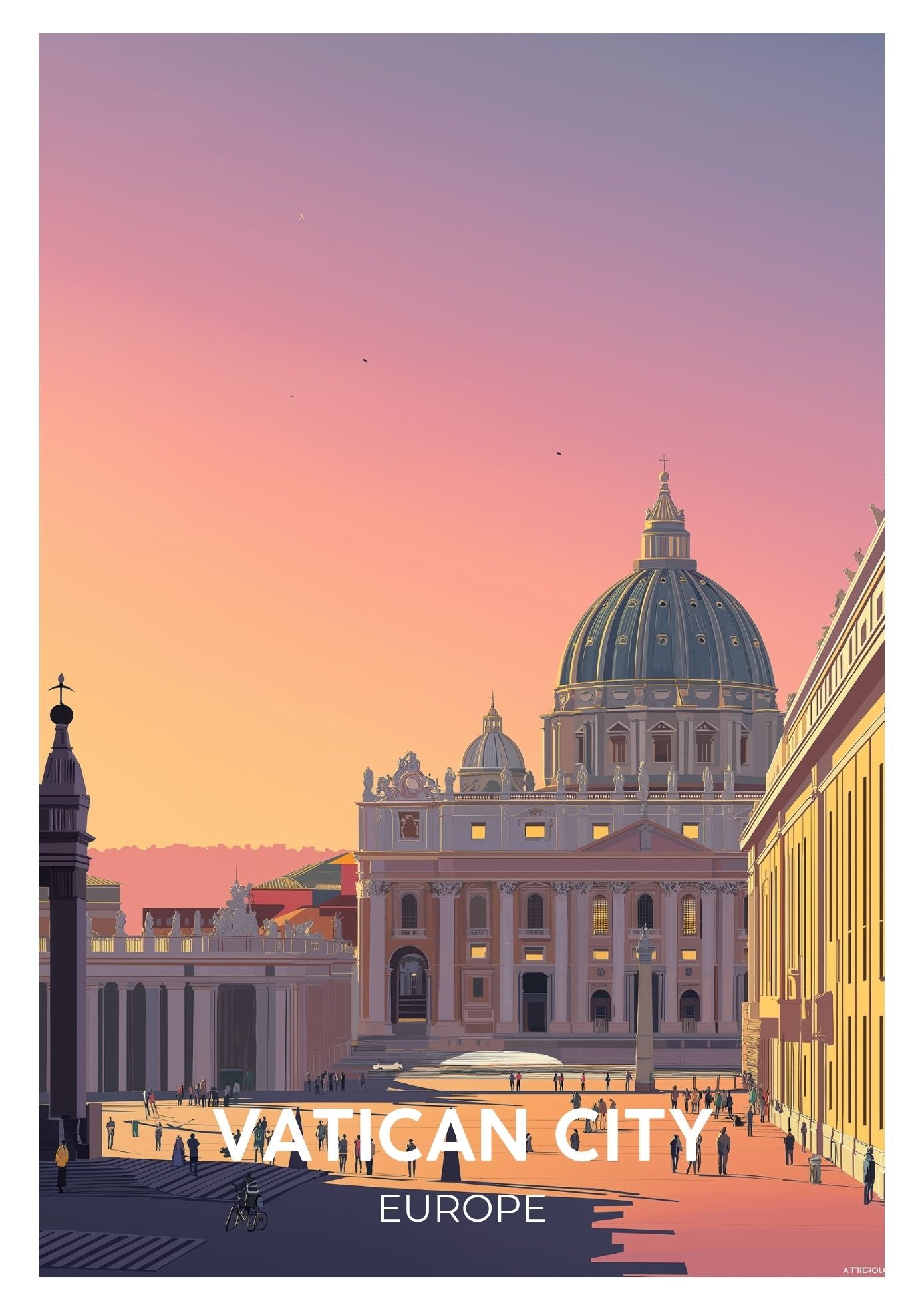 Vintage Vatican City travel poster wall art print – Atlas Prints