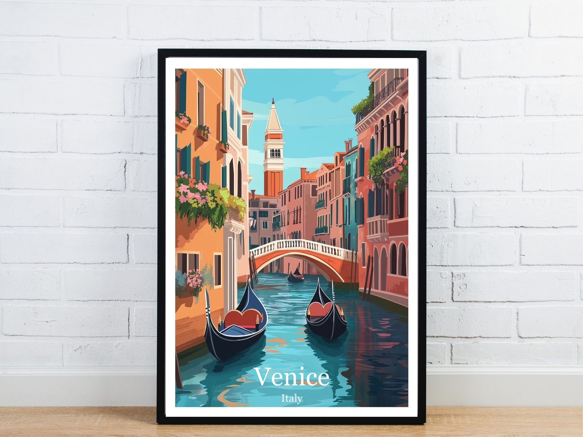 Minimal Venice Italy travel art poster – Atlas Prints
