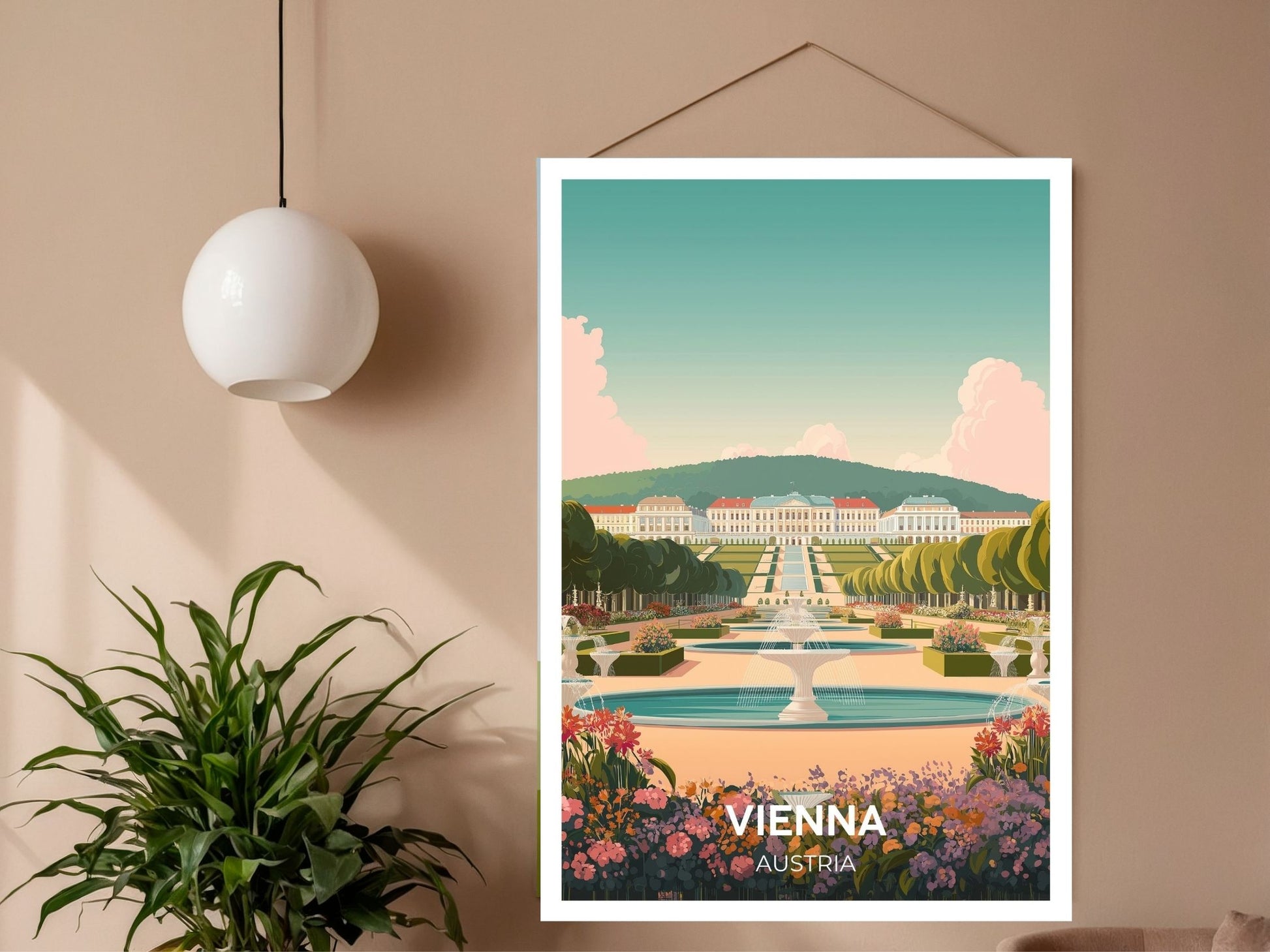 Close-up of Vienna Austria travel poster matte texture – Atlas Prints
