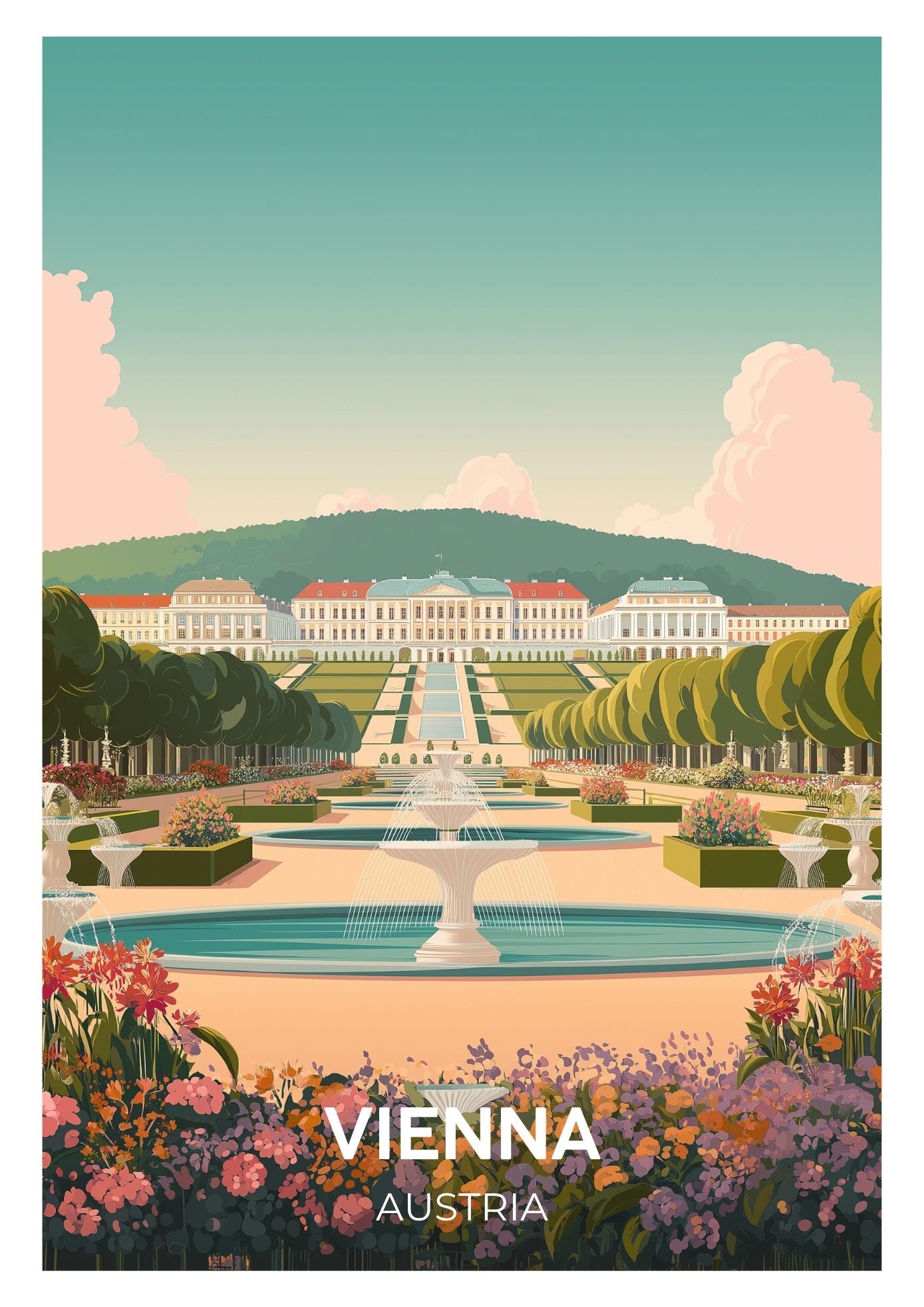 Vintage Vienna Austria travel poster wall art print – Atlas Prints