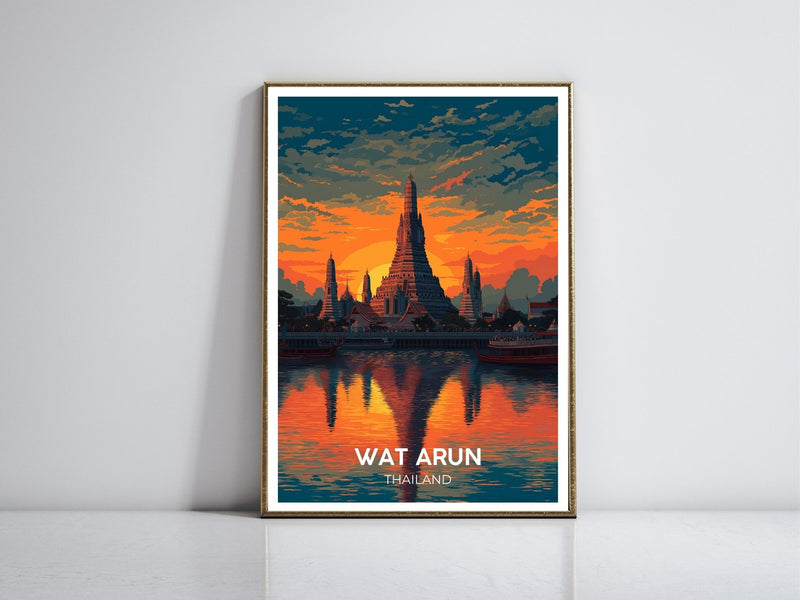 Wat Arun Thailand framed vintage travel poster – Atlas Prints