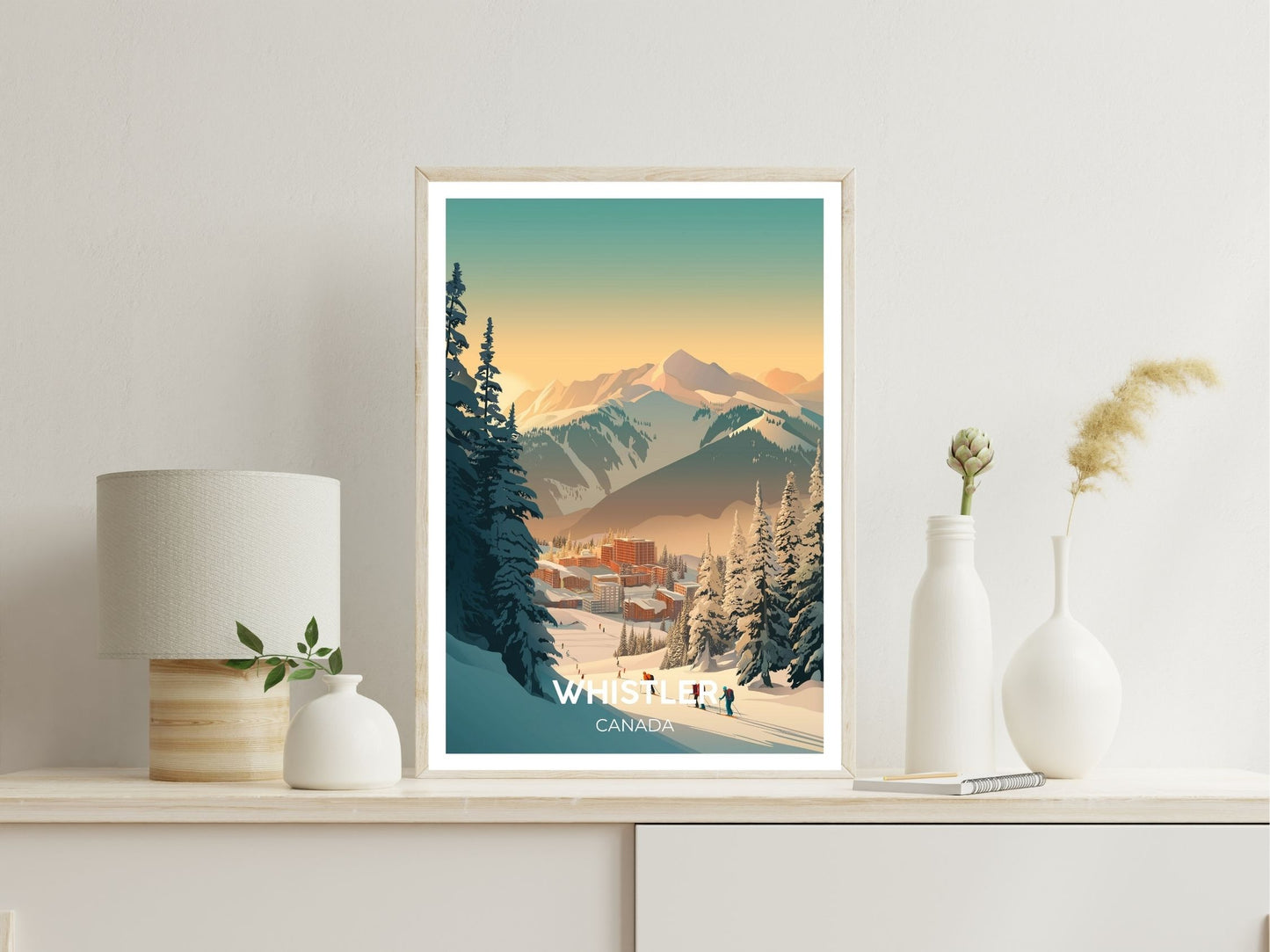 Whistler Canada wall art print displayed in bedroom – Atlas Prints