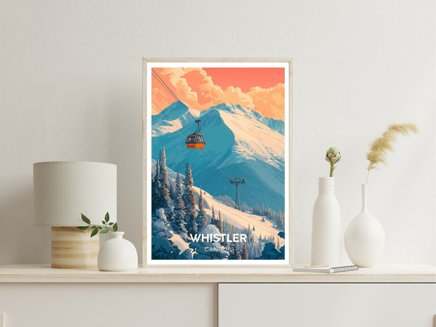 Whistler Canada wall art print displayed in bedroom – Atlas Prints