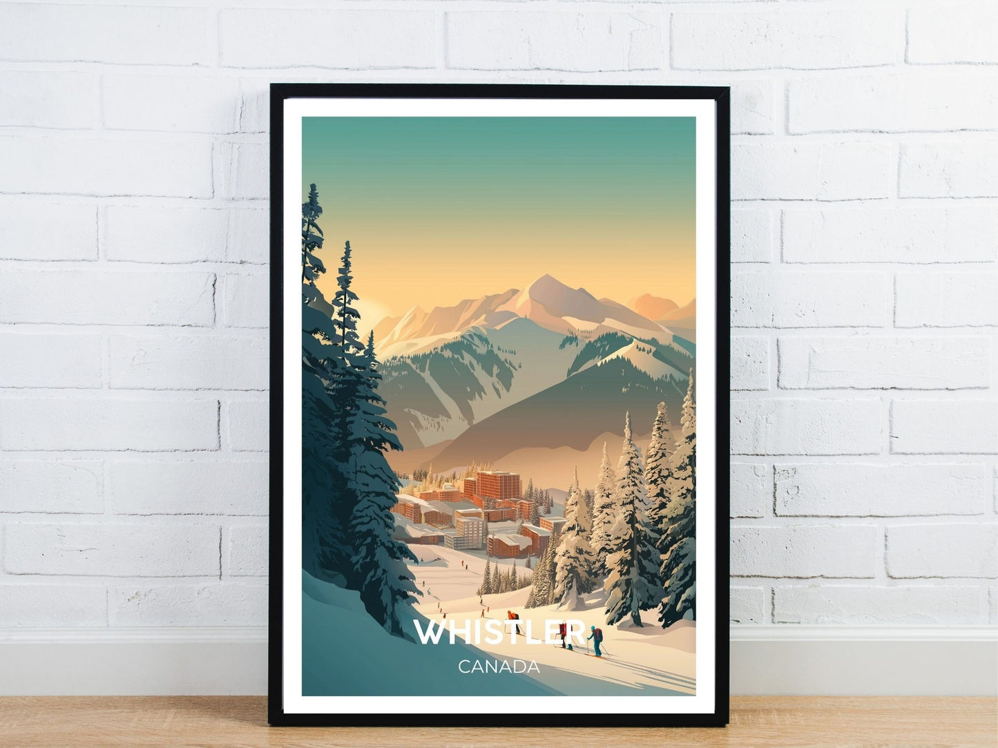 Minimal Whistler Canada travel art poster – Atlas Prints