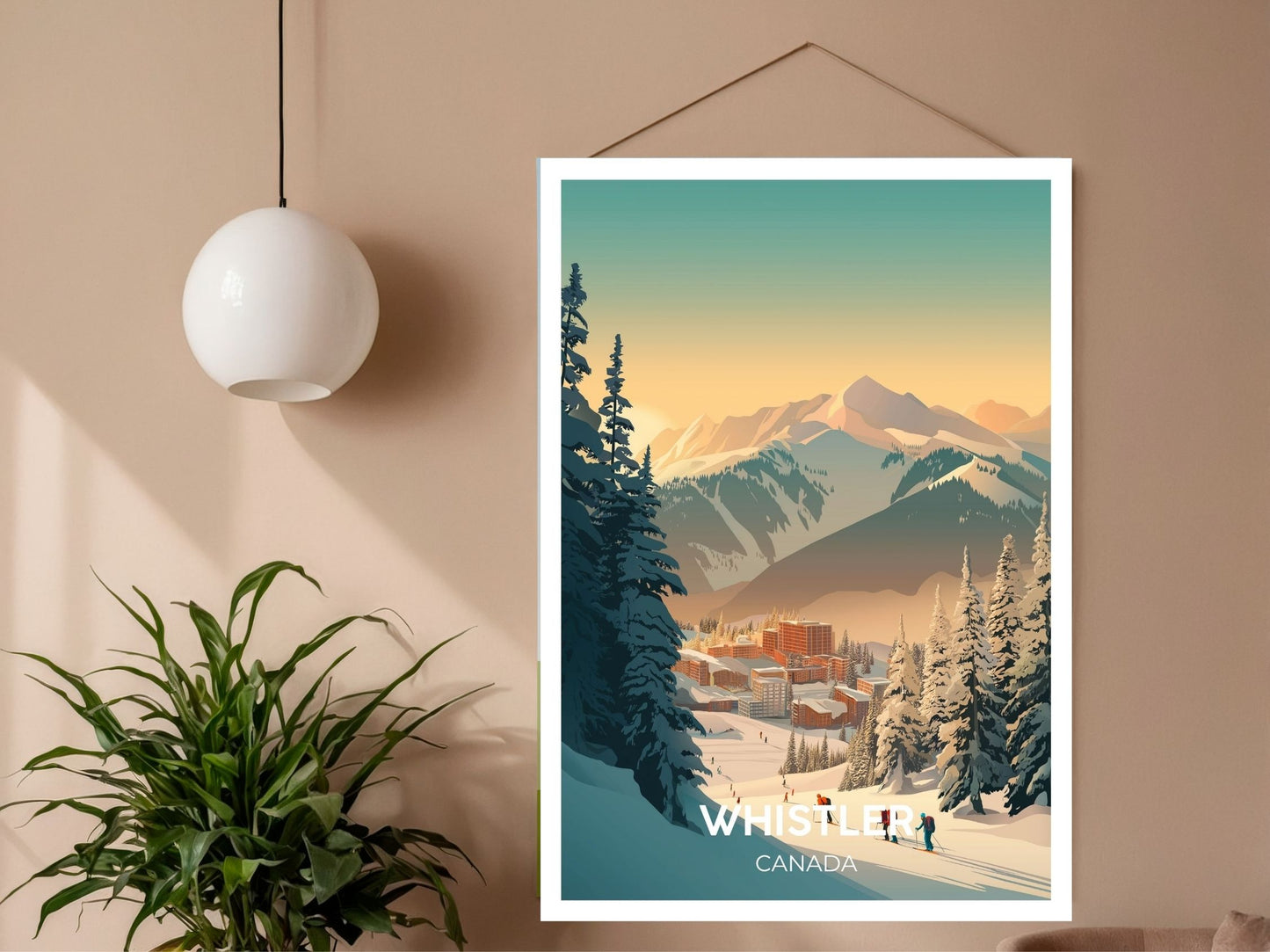 Close-up of Whistler Canada travel poster matte texture – Atlas Prints
