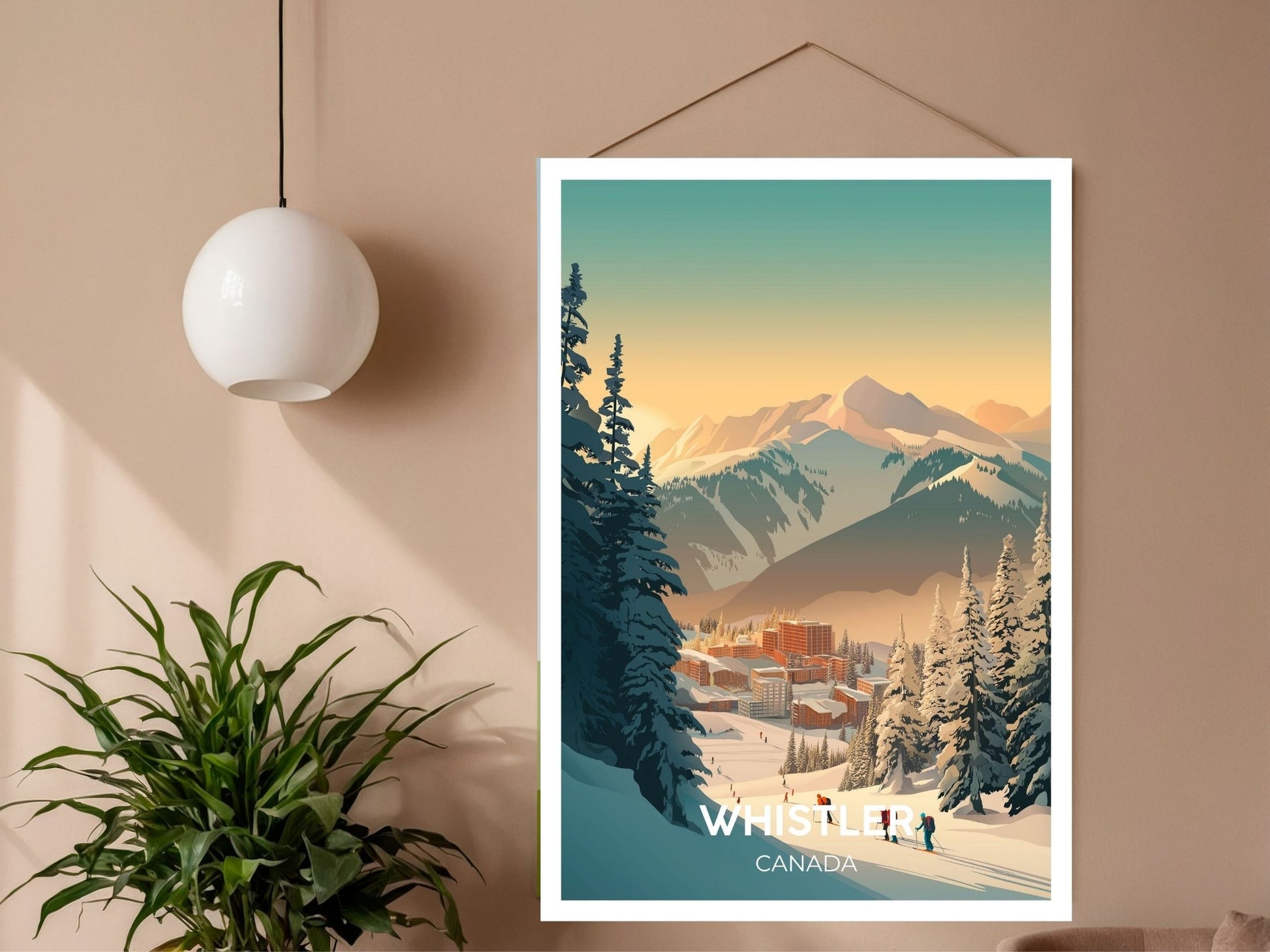 Close-up of Whistler Canada travel poster matte texture – Atlas Prints