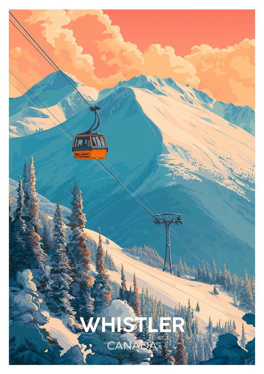 Vintage Whistler Canada travel poster wall art print – Atlas Prints
