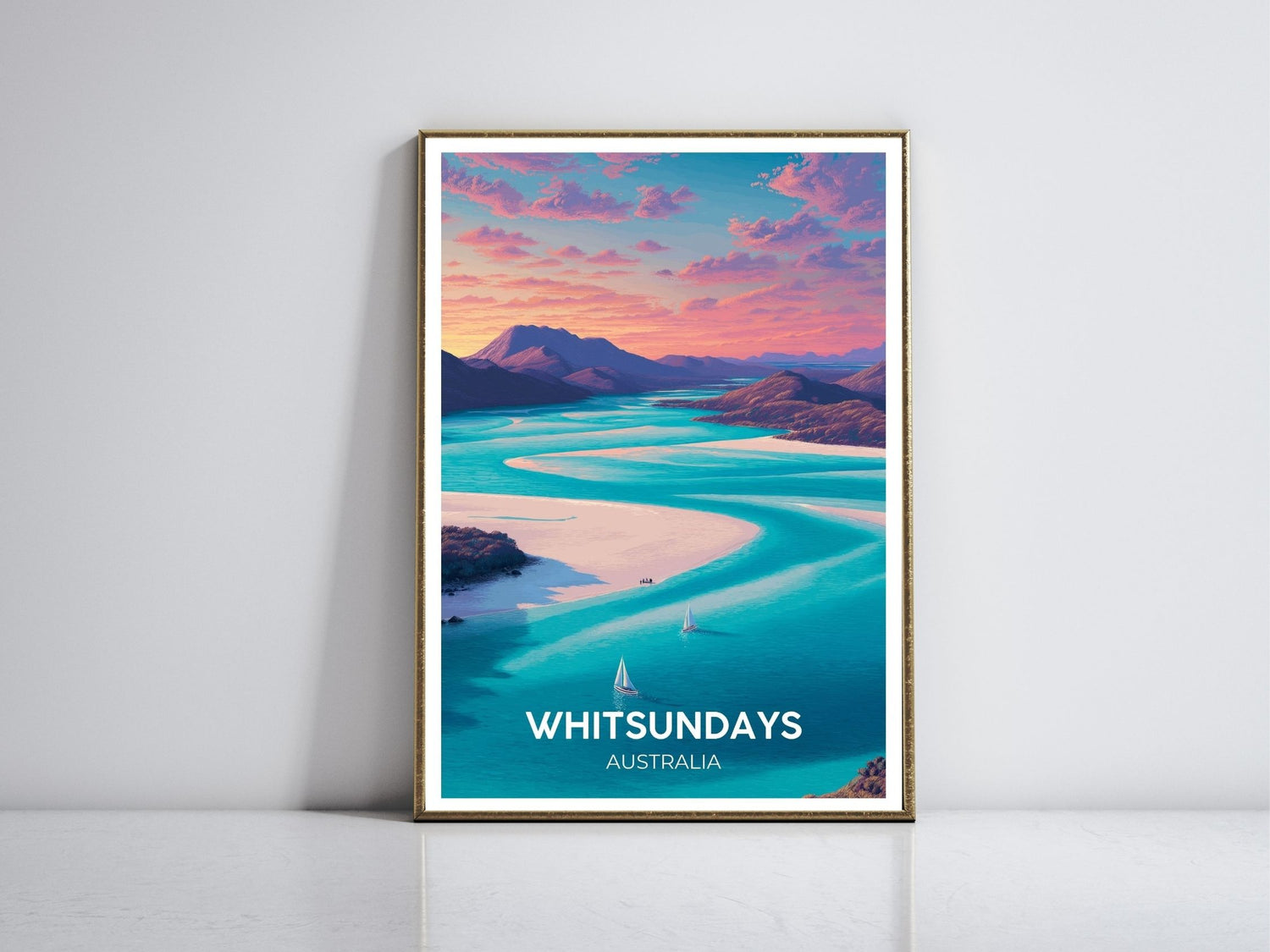 Whitsundays framed vintage travel poster – Atlas Prints