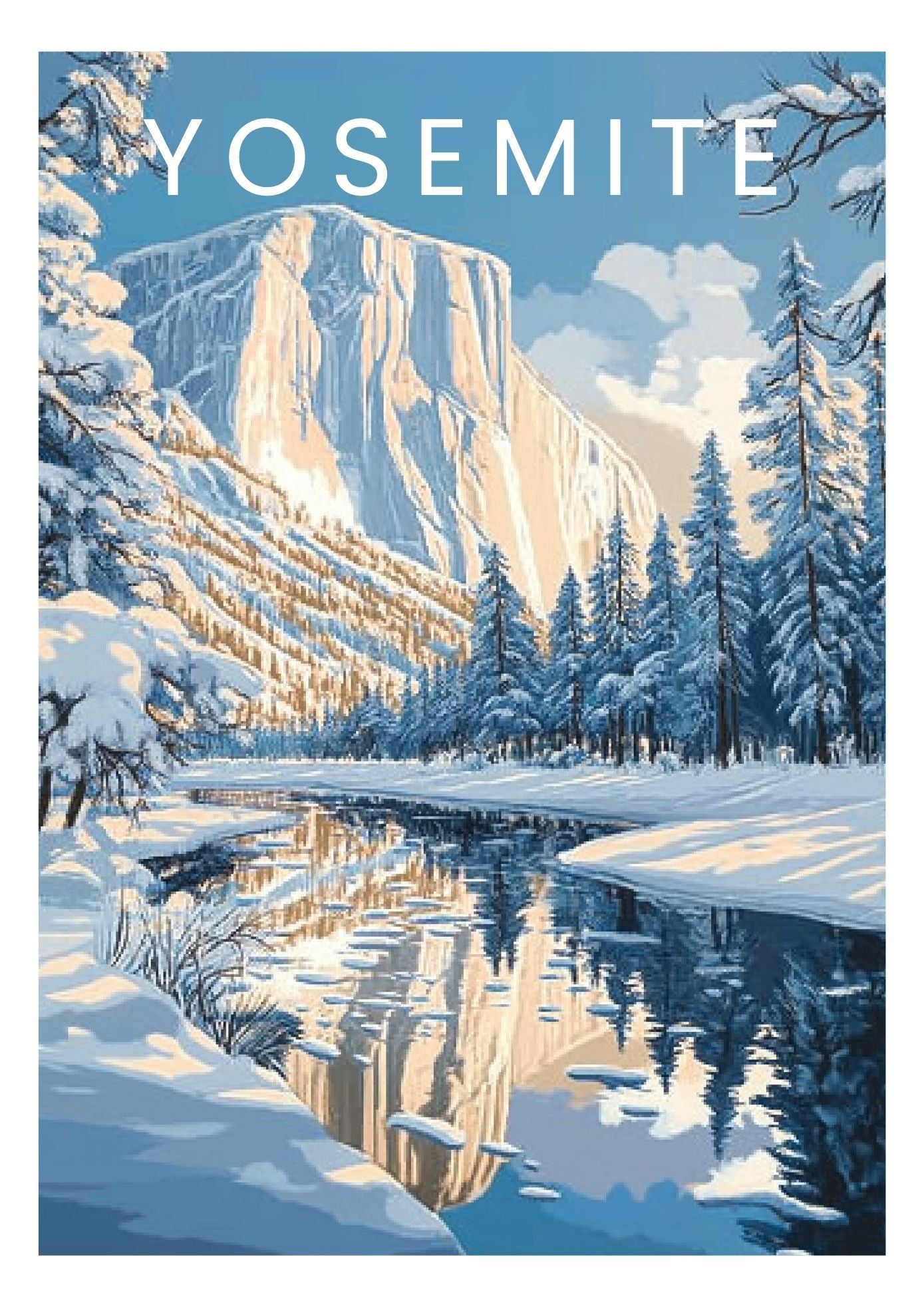 Vintage Yosemite National Park travel poster wall art print – Atlas Prints