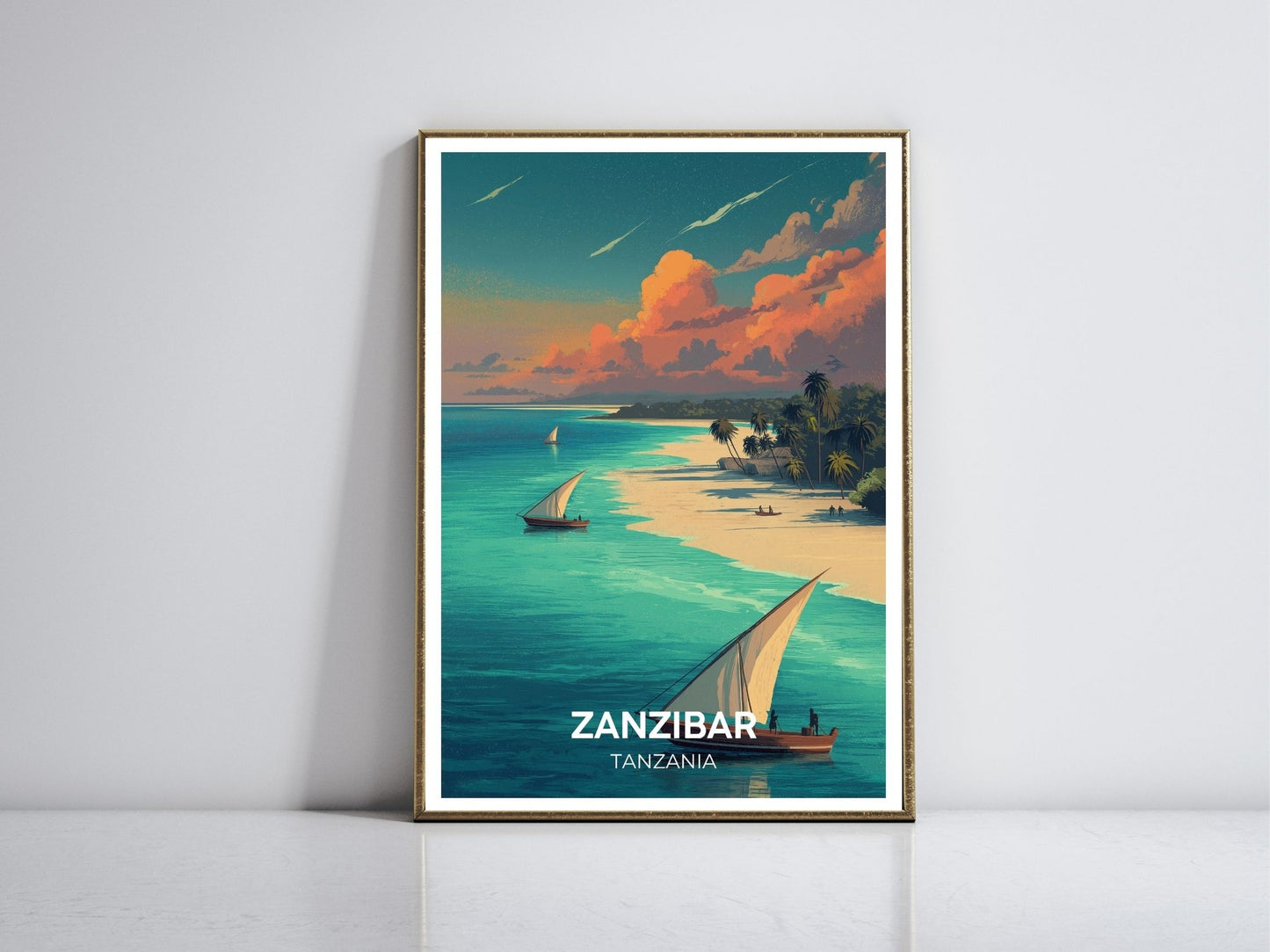 Zanzibar framed vintage travel poster – Atlas Prints