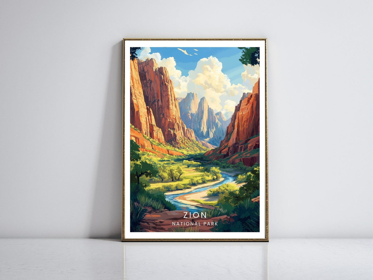 Zion National Park framed vintage travel poster – Atlas Prints
